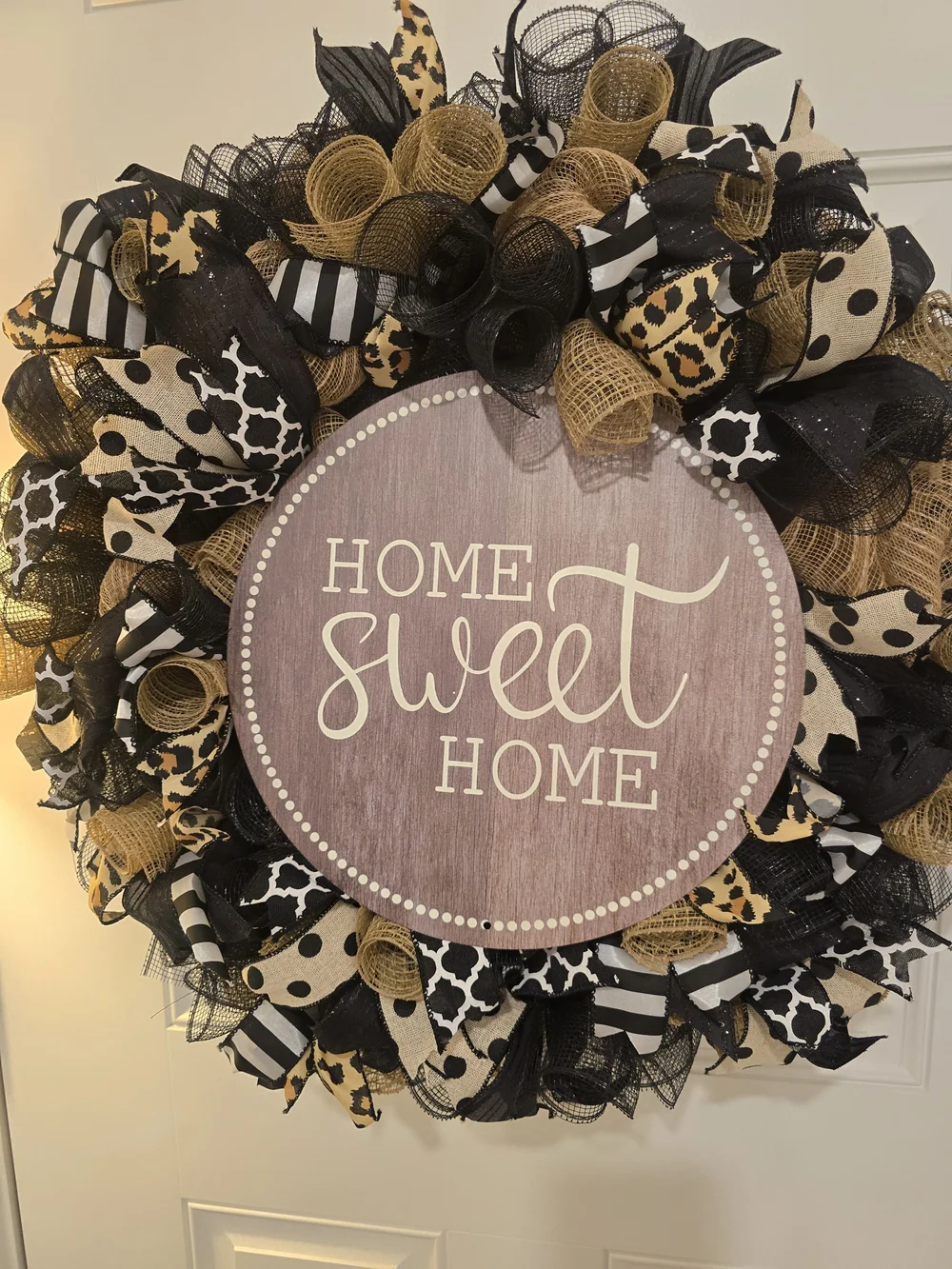 Home Sweet Home Holiday Wreath - Animal Print